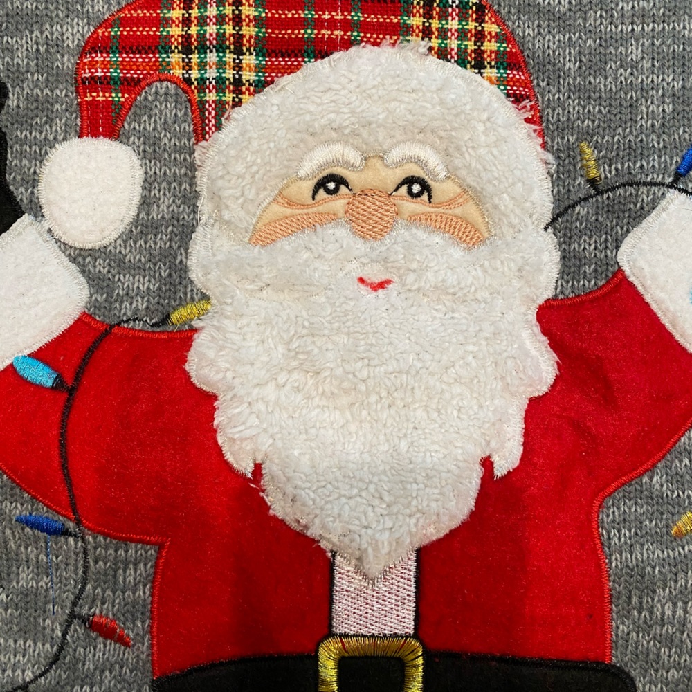 Holiday Time Ugly Christmas Santa Sweater size XL